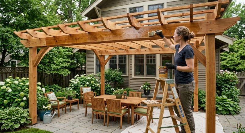 Pergola Sealing in Renton, WA