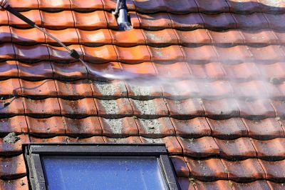 Professional Cleaning on a Tile Roof